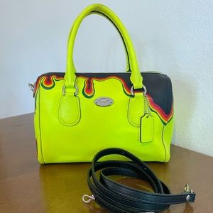 Coach Neon Mini Satchel with Hand Painted “Melting” Design